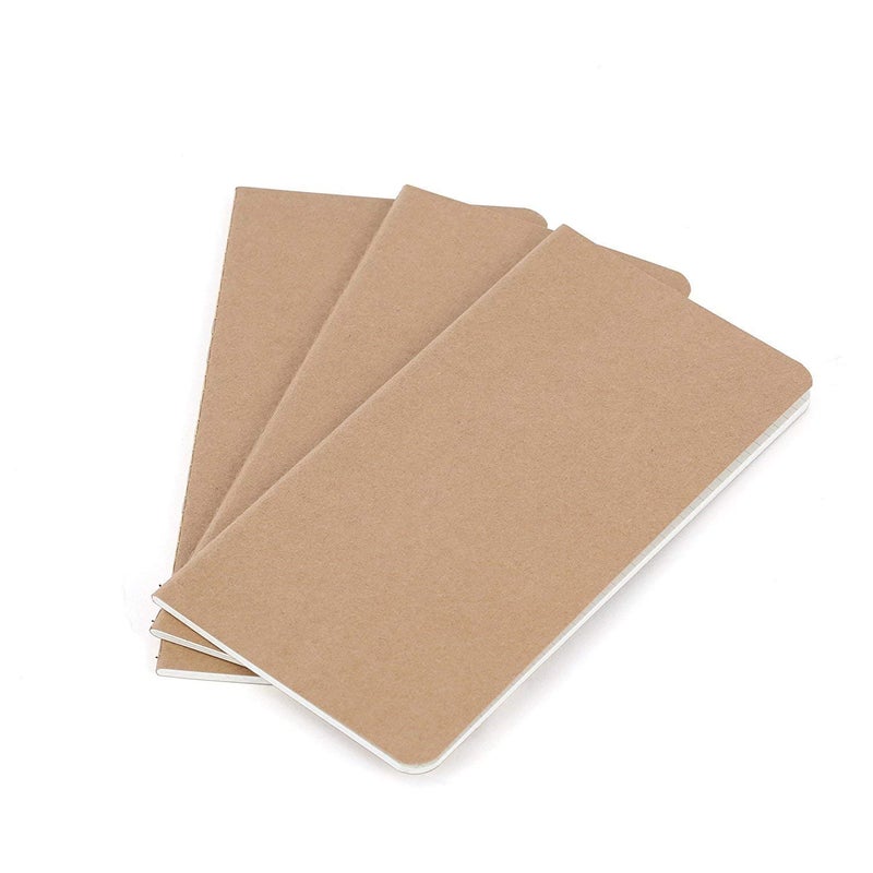 Wanderings Lined Regular Size Travelers Notebook Inserts | 4.25" x 8.25"/11cm x 21cm | 100 GSM Paper | 3 Hand-Stitched Booklets/180 Pages | Travelers Notebook Refills for Journals, Diaries, Planners - Image 1